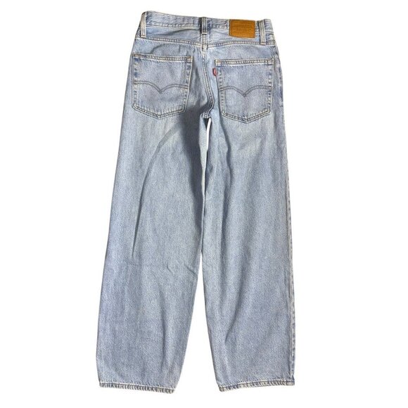 Free People Levis Premium Womens Baggy Dad Jeans Light Blue Distressed Size 24 - Picture 8 of 9